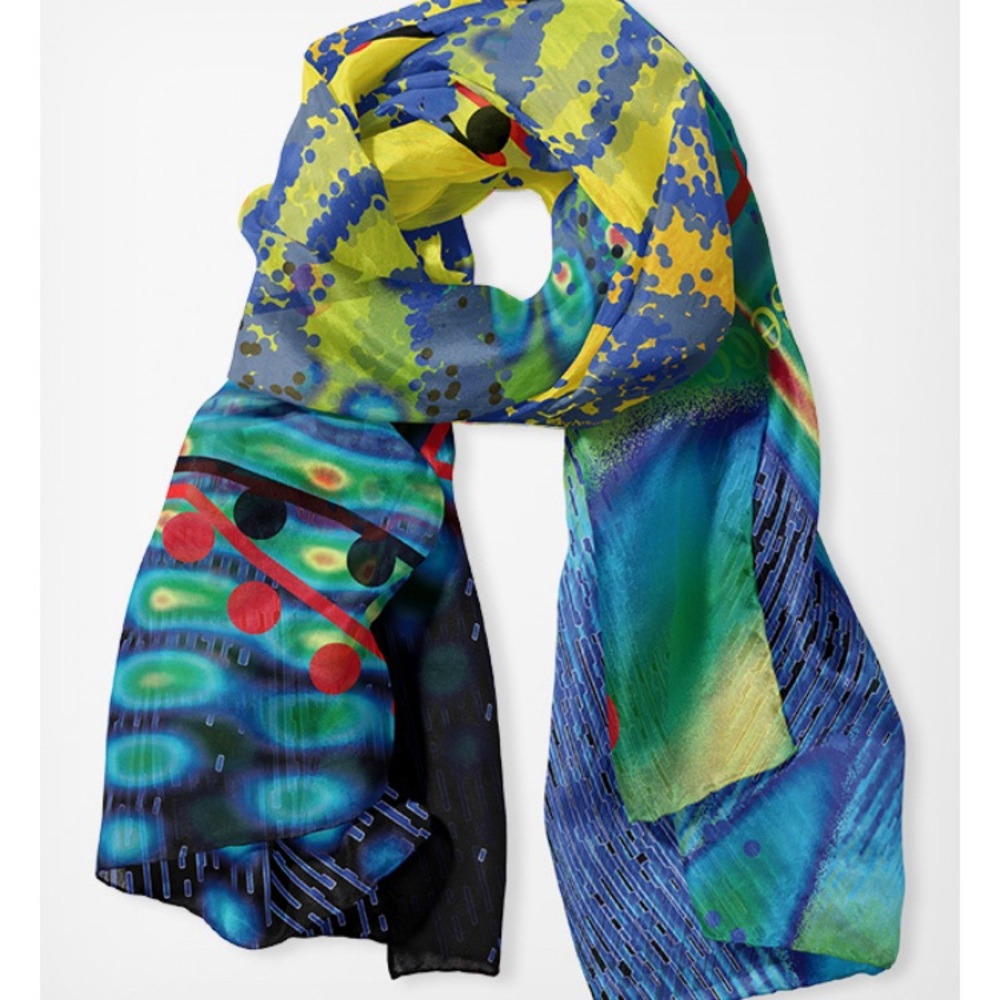 Attosecond Multicolor Science Retro Pattern Scarf - image 2